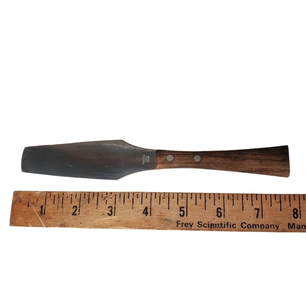 Vntg Mid-Century Modern Wood Handle Cake Knife. Stainless. Made In Japan